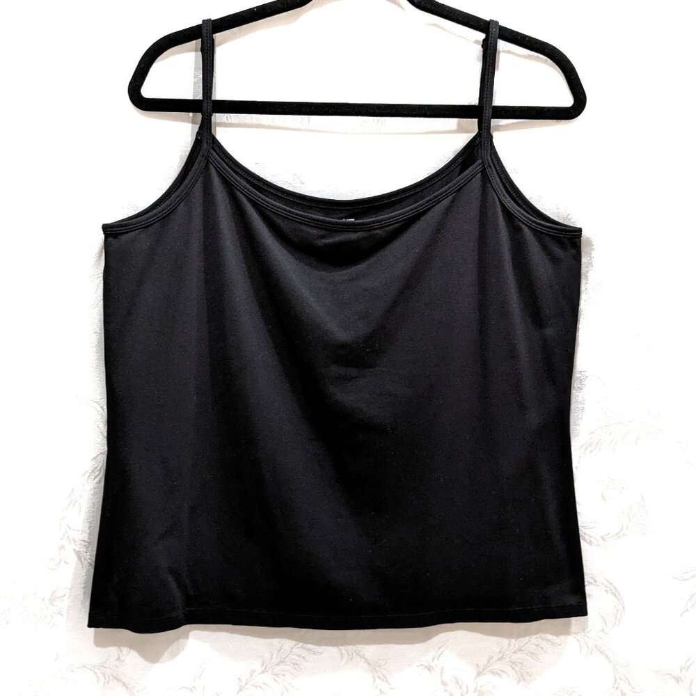 Stretch Camisole Tank Top 2X Black Cami Adjustable Straps Layering Summer NWOT